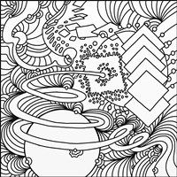 Cosmic Big Bang Lineart Fine Art Print