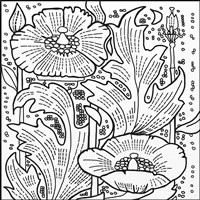 Hollyhocks Lineart Fine Art Print