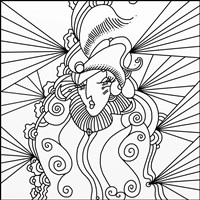 Lady 216 Linework Fine Art Print
