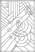 Pop Art Deco Panel 1 Lineart Fine Art Print