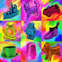 Pop Art Monopoly Pieces Framed Print