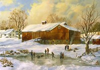 Skating on the Pond Fine Art Print