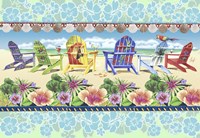 Coastal Chairs Floral Fine Art Print