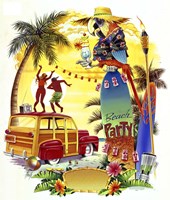 Woodie Beach Party Fine Art Print