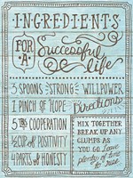 Ingredients For Life I Blue Fine Art Print