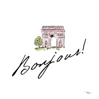 Ah Paris II on White Fine Art Print