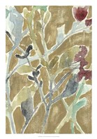 Flowers on Ochre II Framed Print