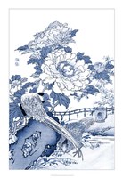 Blue & White Asian Garden II Framed Print