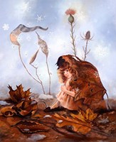 Thumbelina In Leaves Fine Art Print