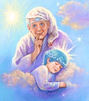 Man in the Moon and Sleeping Twinkle Star Fine Art Print