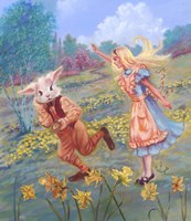 Alice And White Rabbit Fine Art Print