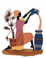 Pouring In Orange Dress Fine Art Print