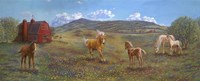 Horses And Barn Fine Art Print