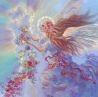 Angel With Flower Garland Fine Art Print
