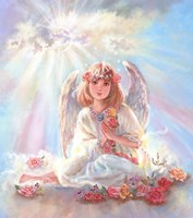 Girl Angel On Cloud Fine Art Print