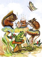 Mushroom Birthday Tea Party Fine Art Print