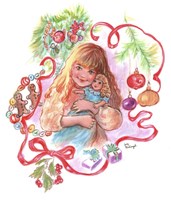 Little Girl's Christmas Fine Art Print