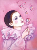 Mime With Heart Bubbles Fine Art Print