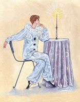 Pierrot At A Table Fine Art Print