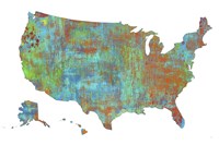 U.S.A. Map 3 Fine Art Print