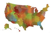 U.S.A. Map 9 Fine Art Print