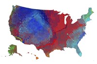 U.S.A. Map 12 Fine Art Print