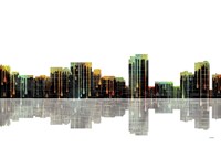 Honolulu Hawaii Skyline BW 1 Fine Art Print