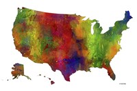 USA Map Clr 1 Fine Art Print