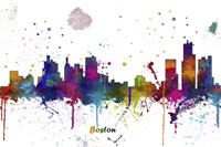 Boston Mass Skyline Multi Colored 1 Fine Art Print