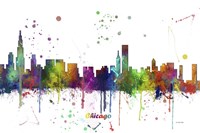 Chicago Illinois Skyline Multi Colored 1 Fine Art Print