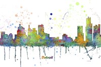 Detroit Michigan Skyline Multi Colored 1 Fine Art Print