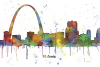 Gateway Arch St Loius Missouri Skyline Multi Colored 1 Fine Art Print