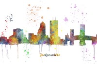 Jacksonville Florida Skyline Multi Colored 1 Fine Art Print
