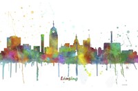 Lansing Michigan Skyline Multi Colored 1 Fine Art Print