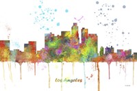 Los Angeles California Skyline Multi Colored 1 Fine Art Print