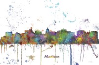Madison Wisconsin Skyline Multi Colored 1 Fine Art Print