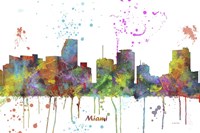 Miami Florida Skyline Multi Colored 1 Fine Art Print