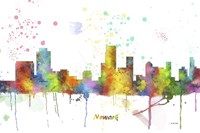 Newark New Jersey Skyline Multi Colored 1 Fine Art Print