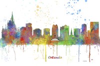 Orlando Florida Skyline Multi Colored 1 Fine Art Print