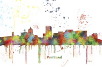 Portland Oregon Skyline Multi Colored 1 Fine Art Print