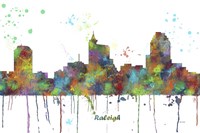 Raleigh North Carolina Skyline Multi Colored 1 Fine Art Print