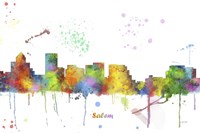 Salem Oregon Skyline Multi Colored 1 Fine Art Print