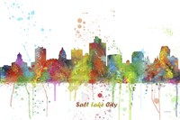 Salt Lake City Utah Skyline Multi Colored 1 Fine Art Print