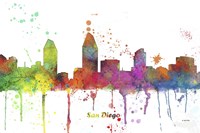 San Diego California Skyline Multi Colored 1 Fine Art Print