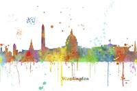 Washington DC Skyline Multi Colored 1 Fine Art Print