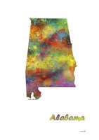 Alabama State Map 1 Fine Art Print