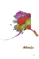 Alaska State Map 1 Fine Art Print
