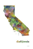 California State Map 1 Fine Art Print