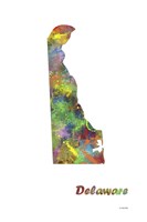 Delaware State Map 1 Fine Art Print