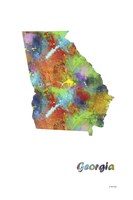 Georgia State Map 1 Fine Art Print